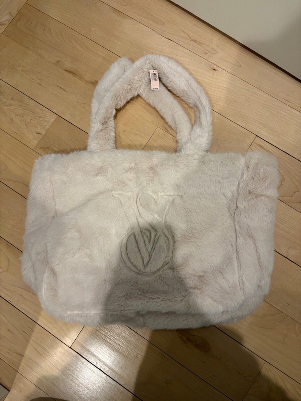 Plush Faux Fur Tote Bag in Light Beige - Victoria Secret